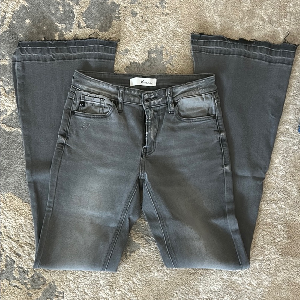 KanCan Gray Flare Wide Leg Jeans